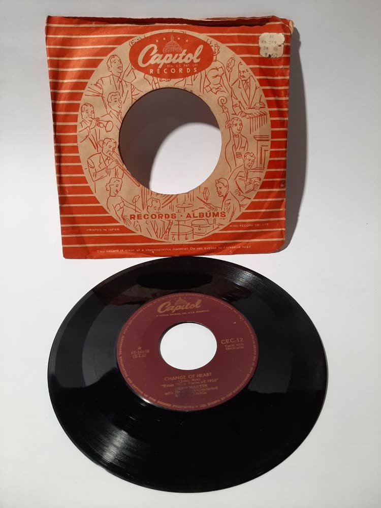 Piringan Hitam Dean Martin — Change of Heart (Capitol Records, 45 RPM, Rilisan Jepang)