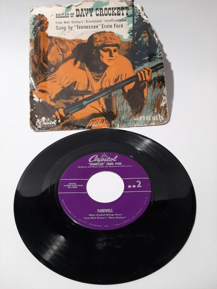 Piringan Hitam "Tennessee" Ernie Ford — Ballad of Davy Crockett / Farewell (Capitol Records, 1955)