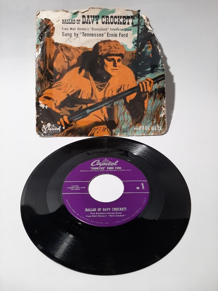 Piringan Hitam "Tennessee" Ernie Ford — Ballad of Davy Crockett / Farewell (Capitol Records, 1955)