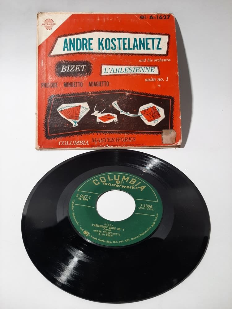 Piringan Hitam Andre Kostelanetz — Bizet L'Arlésienne Suite No. 1 (Columbia Masterworks, EP)