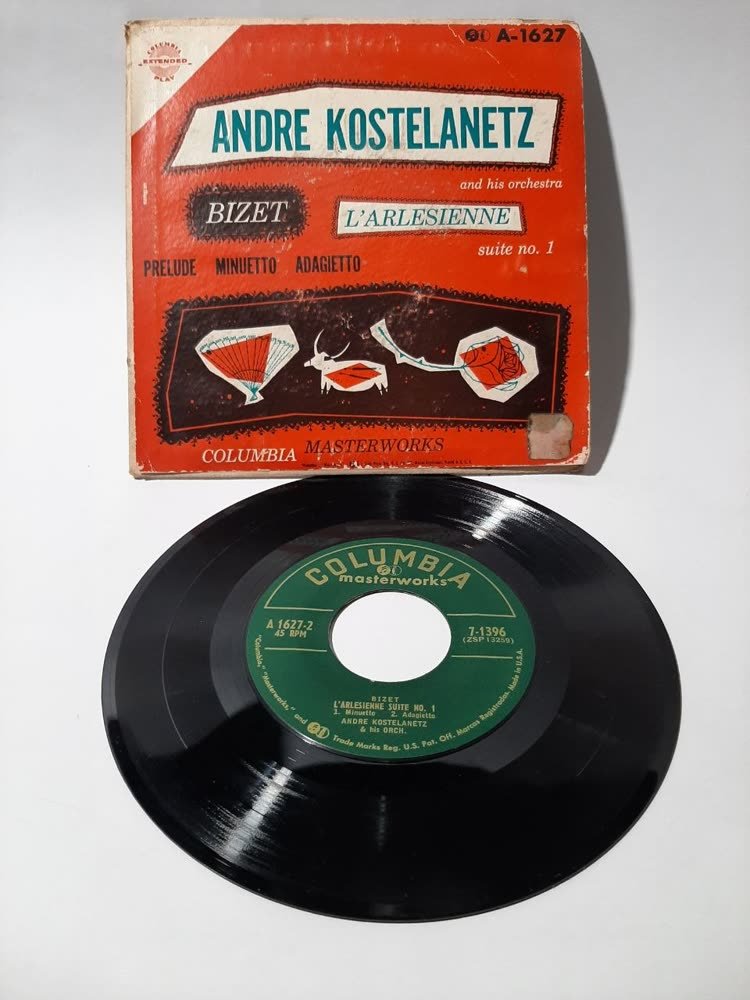 Piringan Hitam Andre Kostelanetz — Bizet L'Arlésienne Suite No. 1 (Columbia Masterworks, EP)